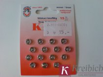 stiskací knoflíky stříbrný